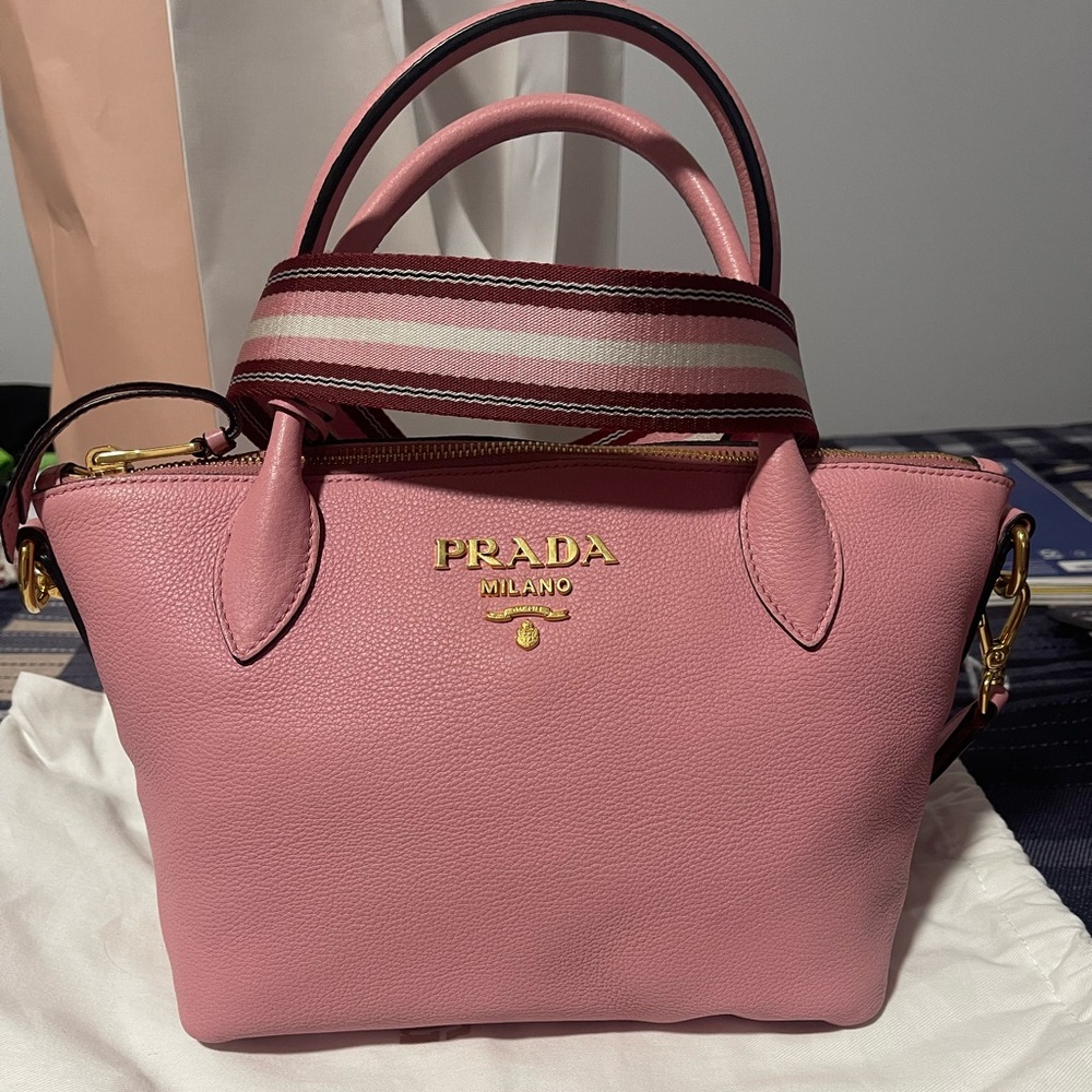 Prada dual strap zip tote bag